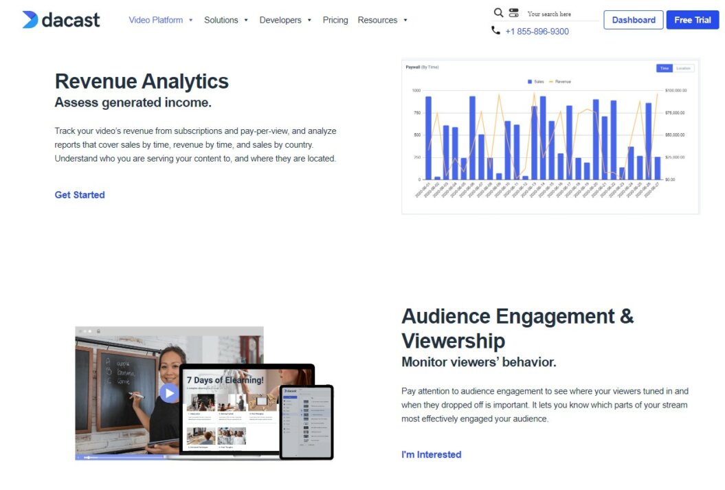 Track video revenue and viewer engagement with Dacast.