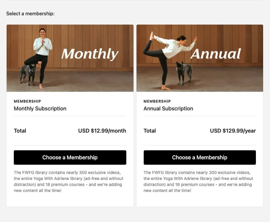 find what feels good's subscription pricing rate for their video monetization platform