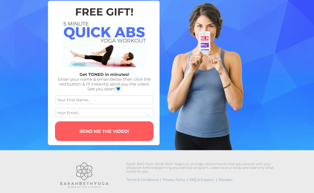 Sarah Beth Yoga Landing Page