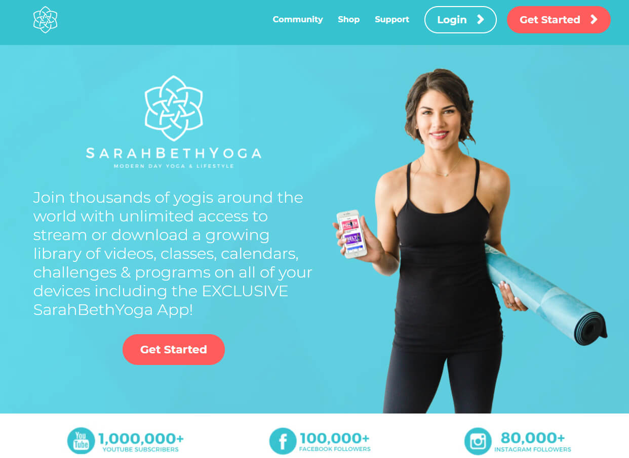 Sarah Beth Yoga Landing Page