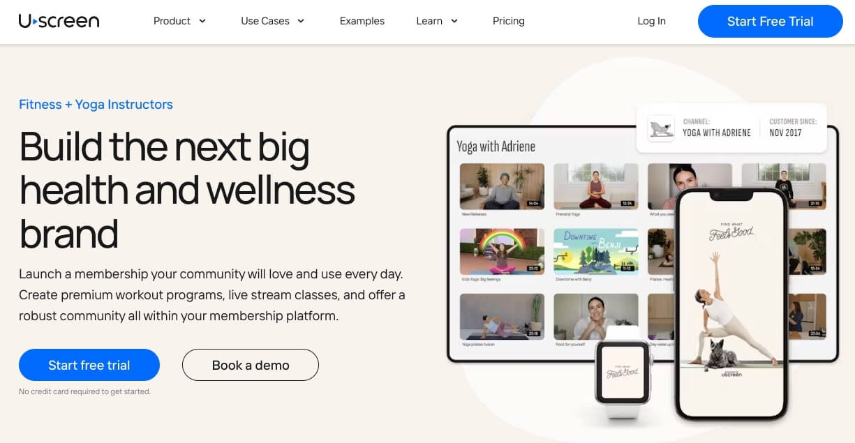 Uscreen for fitness and wellness creators