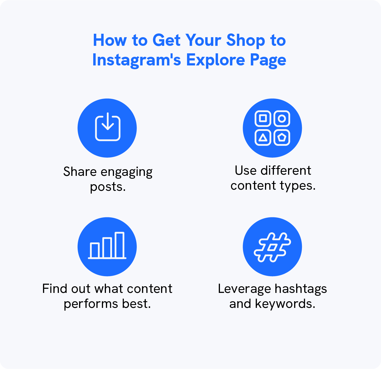 A graphic shows how to sell on Instagram by targeting the Explore page.