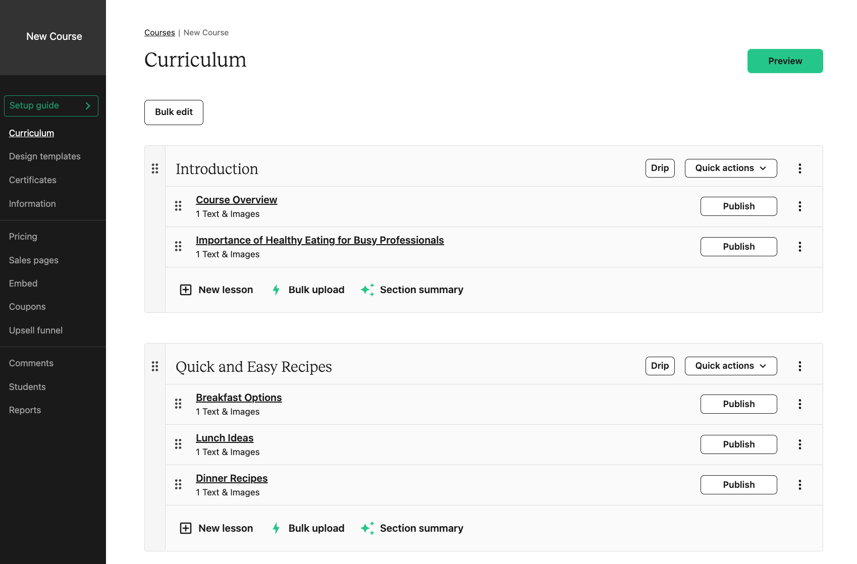 Teachable curriculum area