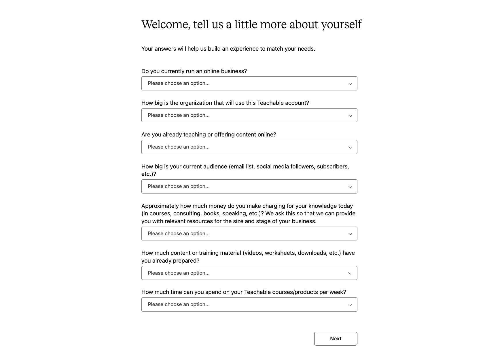 Teachable initial customer survey