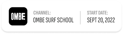 OMBE Surf School Membership Start date and logo